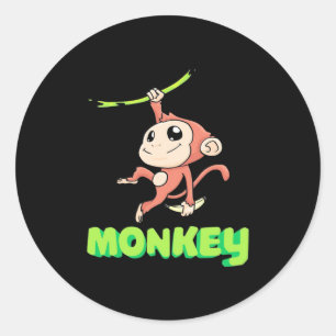 Monkey Banana Ronde Sticker