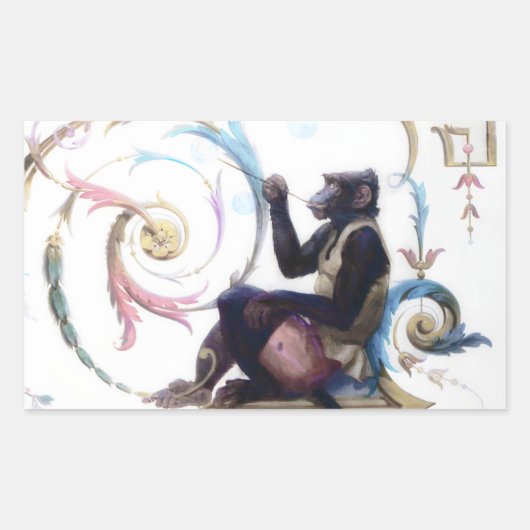 Monkey Bgloebels Rechthoekige Sticker (Voorkant)