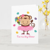 Monkey Big Sister Kaart (Gele Bloem)