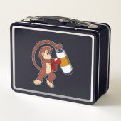 Monkey bij Boxing met Punch bag (Achterkant)