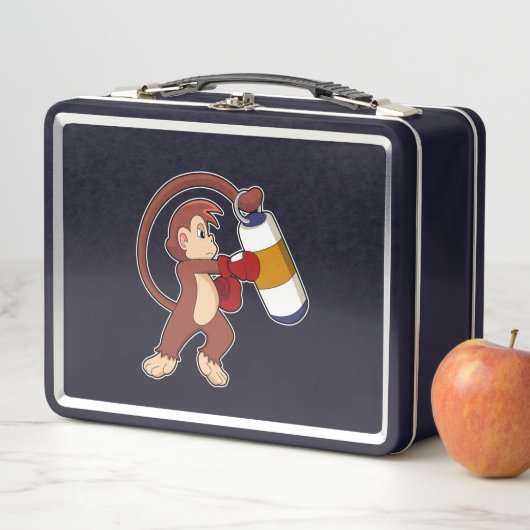 Monkey bij Boxing met Punch bag (In situ)