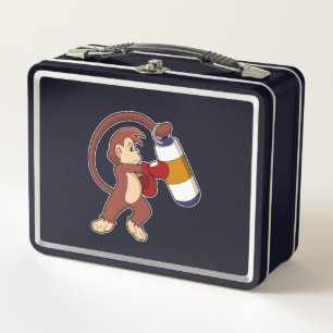 Monkey bij Boxing met Punch bag