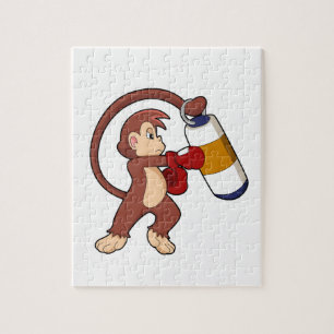 Monkey bij Boxing met Punch bag Legpuzzel