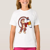 Monkey bij Boxing met Punch bag T-shirt (Voorkant)