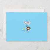 Monkey Birdie Umbrella Baby shower Invitation Kaart (Achterkant)