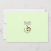 Monkey Birdie Umbrella Baby shower Invitation Kaart (Achterkant)