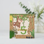 MONKEY Birthday Invitation Sjabloon Kaart (Staand voorkant)