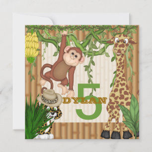 MONKEY Birthday Invitation Sjabloon Kaart