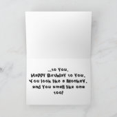 Monkey Birthday Kaart (Binnen)