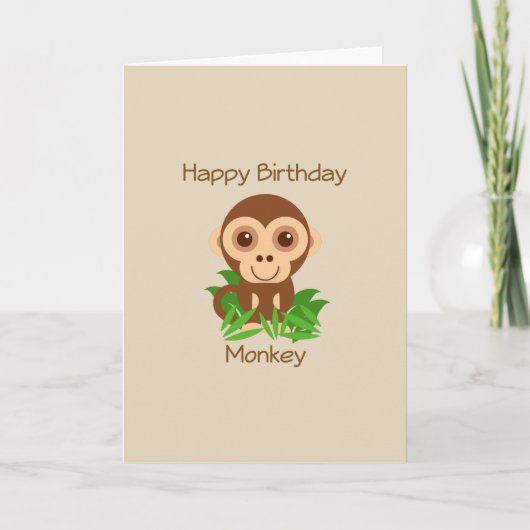 Monkey Birthday Kaart (Voorkant)
