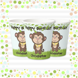 Monkey Birthday Papieren Bekers