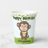 Monkey Birthday Papieren Bekers (Achterkant)