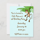 Monkey Birthday Uitnodiging (Voorkant)