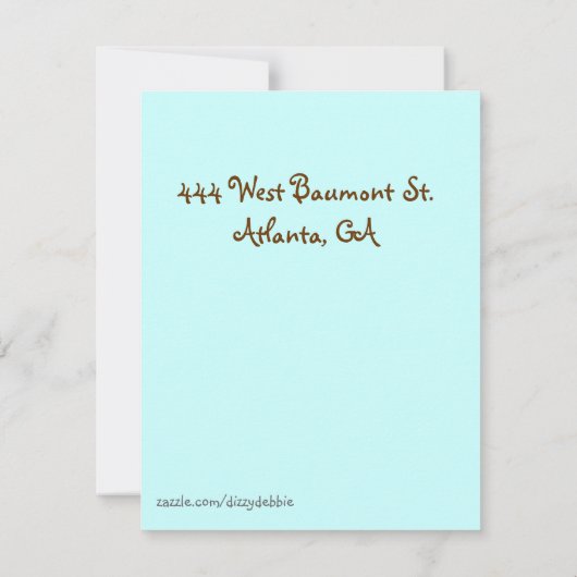 Monkey Birthday Uitnodiging (Achterkant)