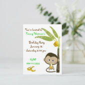 Monkey Birthday Uitnodiging (Staand voorkant)