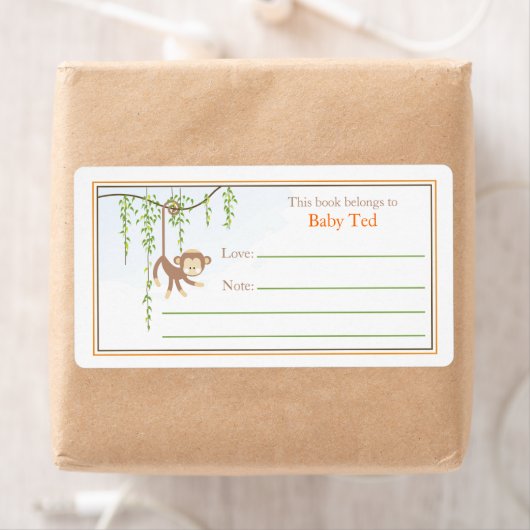 Monkey Bookplate Etiket (Insitu)