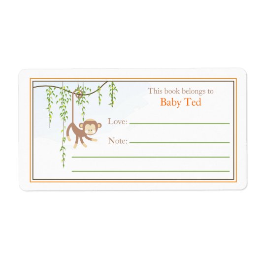 Monkey Bookplate Etiket (Voorkant)