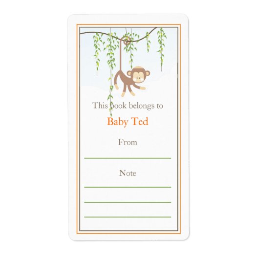 Monkey Bookplate Etiket (Voorkant)
