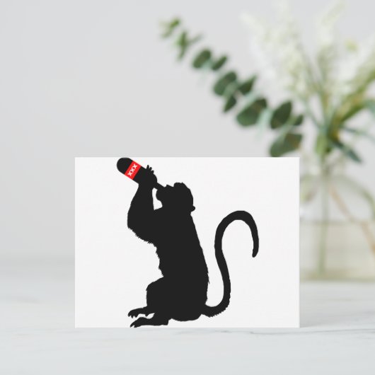 Monkey Booze Briefkaart (Staand voorkant)