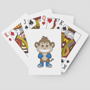 Monkey Boxer Boxer Boxing-handschoenen Pokerkaarten