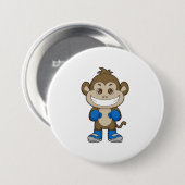Monkey Boxer Boxer Boxing-handschoenen Ronde Button 7,6 Cm (Voorkant /achterkant)