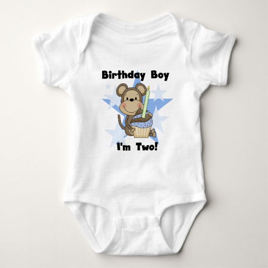 Monkey Boy 2nd Birthday Tshirts et cadeaux (Devant)