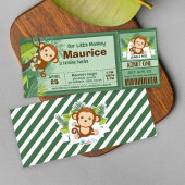 Monkey Boy Oerwoud Ticket Pass Birthday Party Kaart