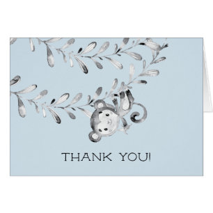 Monkey Boys Baby shower Merci Note