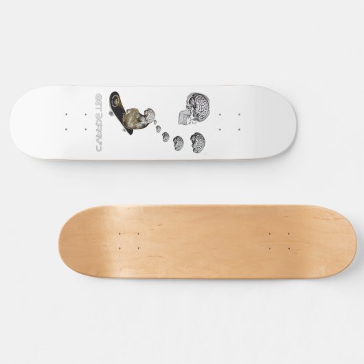 Monkey Brain (wit) Skateboard (Horizontaal)