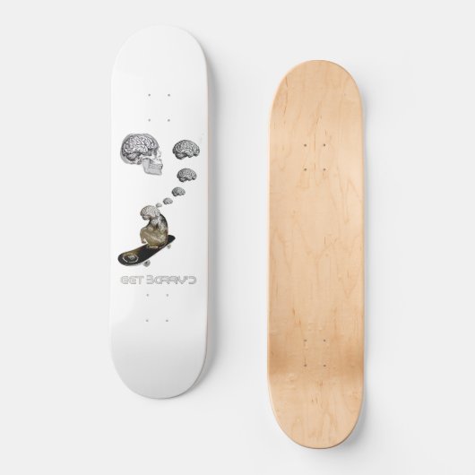 Monkey Brain (wit) Skateboard (Voorkant)