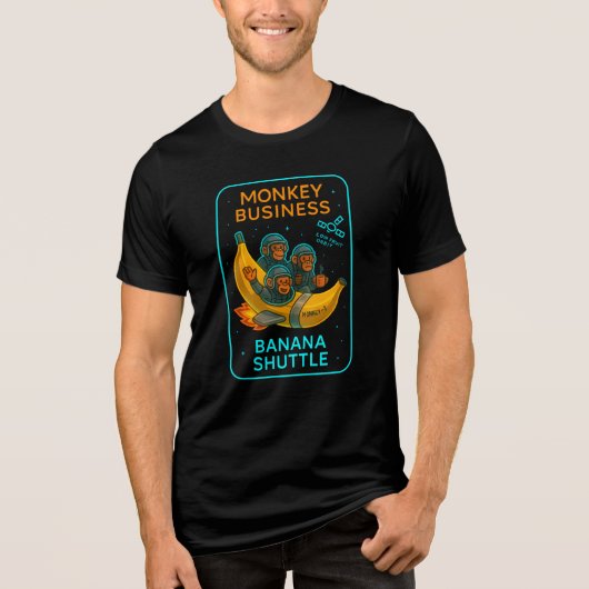Monkey Business Banana Shuttle Shirt – Funny Space (Voorkant)