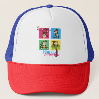 Monkey Business Funny Animal Design Trucker Pet