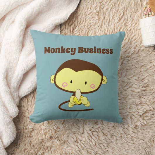 Monkey Business Funny Cartoon Monkey Design Kussen (Deken)