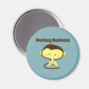 Monkey Business Funny Cartoon Monkey Design Magneet
