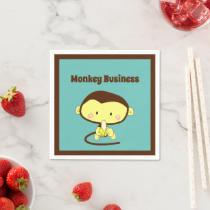 Monkey Business Funny Cartoon Monkey Design Servet