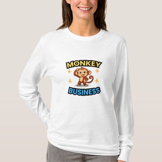 Monkey Business Funny  T-shirt (Voorkant)