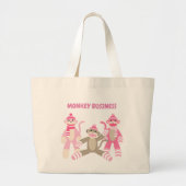 Monkey Business Sock Monkey-Tas Grote Tote Bag (Voorkant)