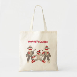 Monkey Business Sock Monkey-Tas Tote Bag