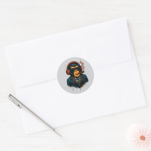 Monkey Business - The Boss of Monkey Ronde Sticker (Envelop)