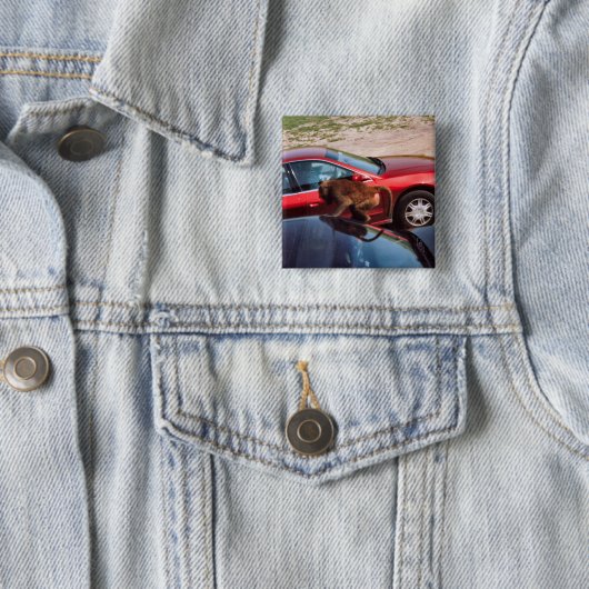 Monkey Business Vierkante Button 5,1 Cm (In situ)