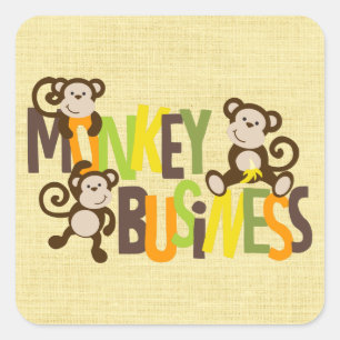 Monkey Business Vierkante Sticker
