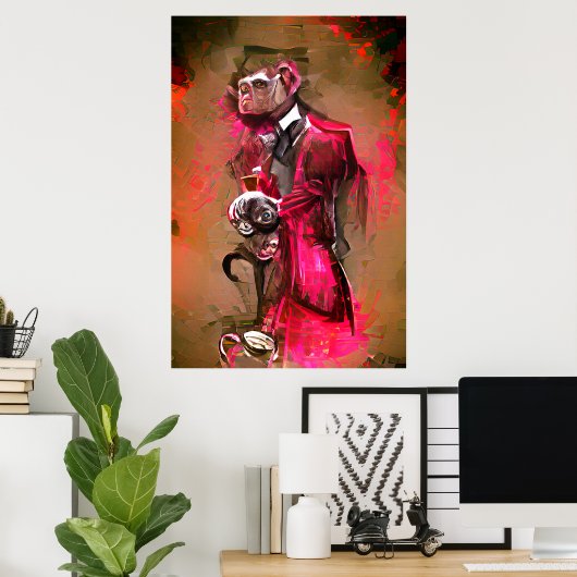 Monkey Butler Poster (Thuiskantoor)