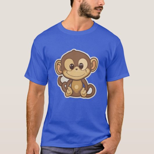 Monkey cartoon animal retro t-shirt (Voorkant)