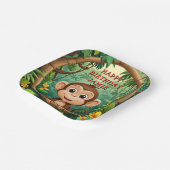 "Monkey Cartoon Party Bord – aangepaste tekst Kind (Gebogen)