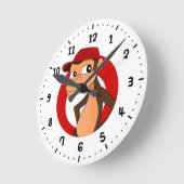 Monkey cartoon  ronde klok (Hoek)
