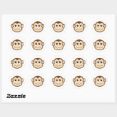 Monkey Cartoon Ronde Sticker (Vel)