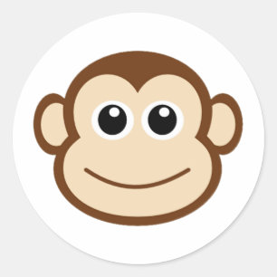 Monkey Cartoon Ronde Sticker