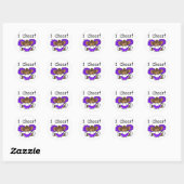 Monkey Cheerleader Paarse en Wit Ronde Sticker (Vel)