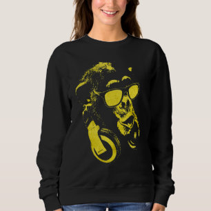 Monkey Chimp met zonnebrillen en hoofdtelefoons 2 Trui