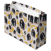 Monkey Chimpansee & Banana Pattern Groot Cadeauzakje (Achterkant Gekanteld)